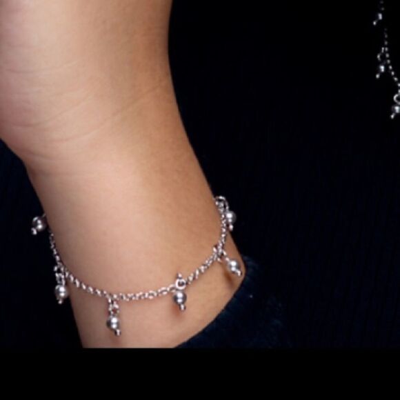 SILVER PEARL BRACELET + WHITE RHODIUM PLATED - Picture 6 of 8